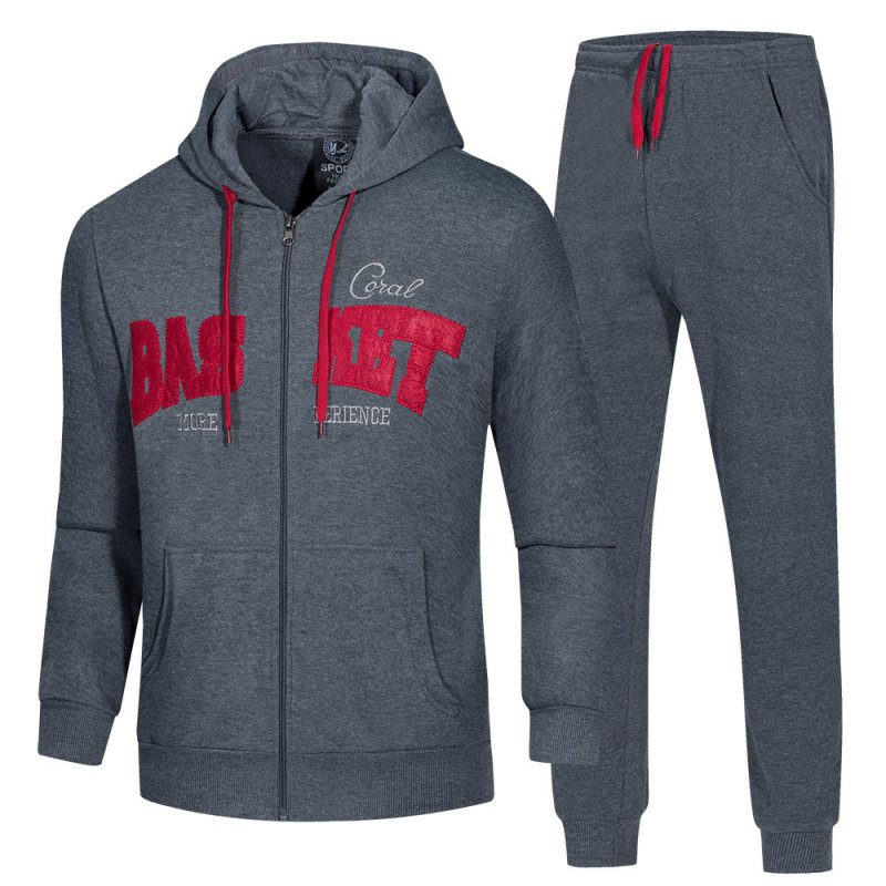 Men's sweater suit keeps warm in winter plus fleece fleece youth