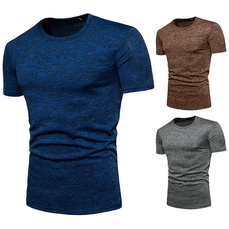 New men's plus size stretch short sleeve T-shirt Q03